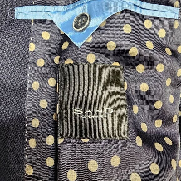 Sand Copenhagen "Angelico" Navy Wool Two-Button Sports Coat, Men's 42R - Picture 6 of 10